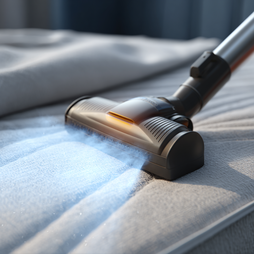 Anti-allergen vacuuming on mattress for dust mite removal – Brisbane Southside mattress sanitization by Deluxe Clean Solutions